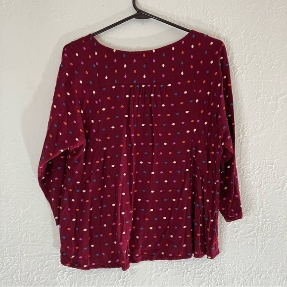 Anthropologie Maeve Dottie Embroidered Polka Dot Blouse - Picture 6 of 9